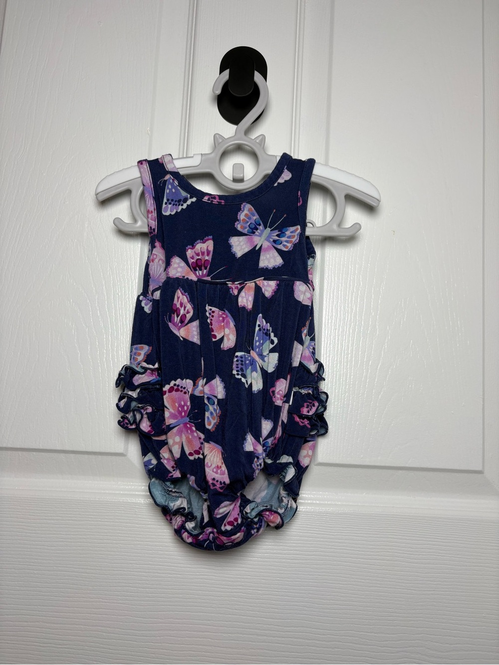 Little Sleepies Play Royal Butterflies Bubble Romper 3-6M Bamboo VGUC